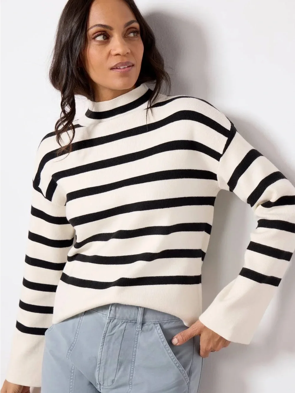 Evereve Bonnie Mock Neck Pullover‎ Size Large